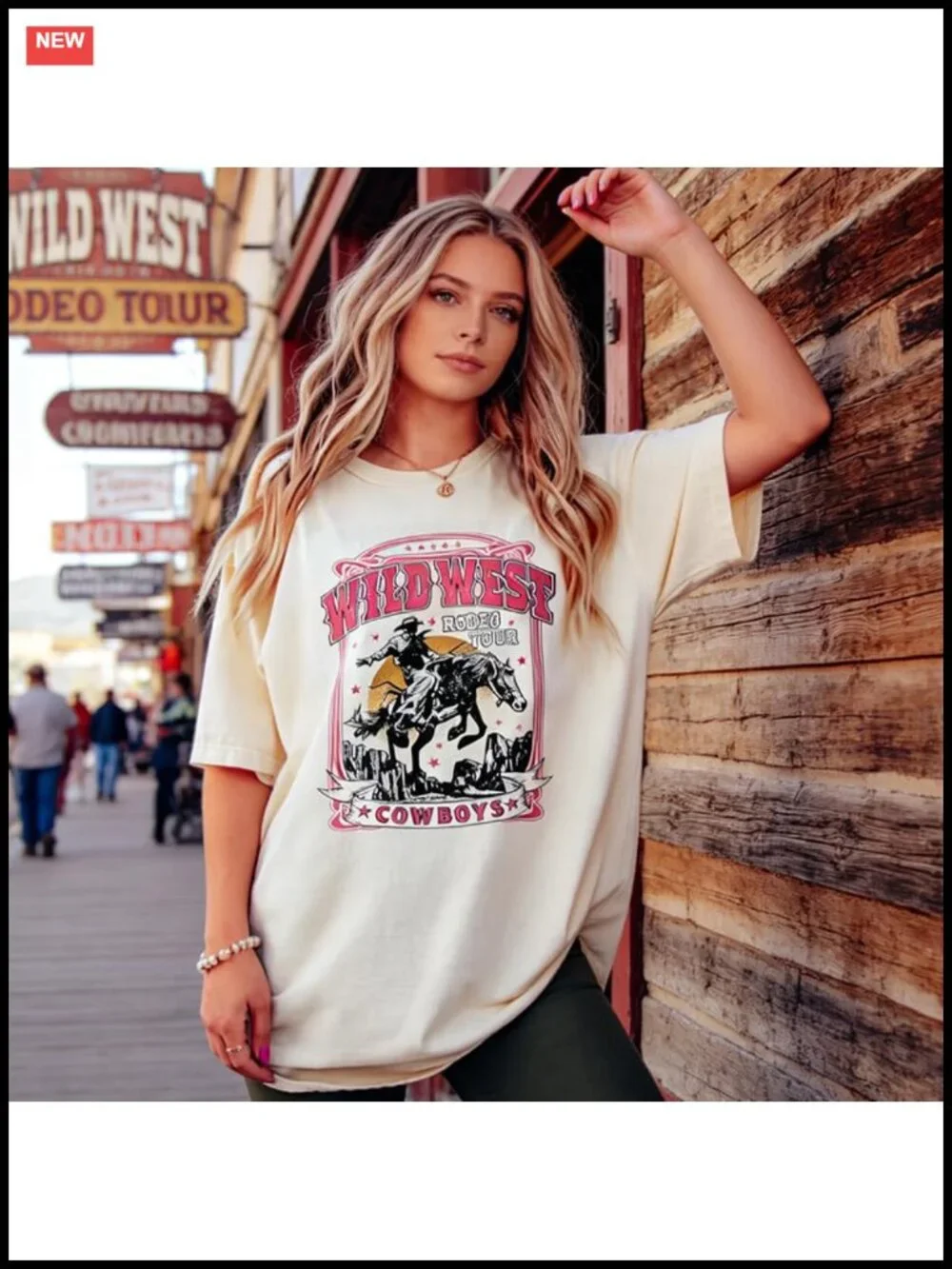 Women's Oversized Cowgirl Graphic Tee Western Rodeo Country Music Shirt Cotton
